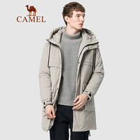 骆驼（CAMEL）男装 2019冬季新款中长款羽绒服男士韩版潮流宽松工装保暖外套 D9Y293321 灰色L