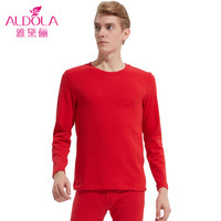 雅黛俪保暖内衣男女士舒绒棉毛衫中厚青年情侣圆领秋衣秋裤套装冬季内衣DYB71900 男款 大红 XL