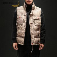 鳄鱼恤（CROCODILE）马甲 男士2019秋冬新款时尚潮流百搭修身迷彩马甲 A088-MJ9039 沙漠迷彩 XL