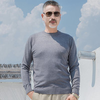 红豆旗下相思鸟 针织衫男圆领半高领纯色简约套头打底衫毛衣 S2浅灰 190/104A(125)