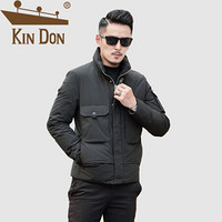 金盾（KIN DON）羽绒服 男2019冬季新款休闲百搭韩版潮流工装加厚立领外套 QT2009-Y080 黑色 2XL