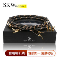 SKW 发烧级 Hi-Fi 单晶铜音响喇叭线 Y插香蕉头直插 功放胆机音箱连接线 家庭影院 BG-05-5米(单条)