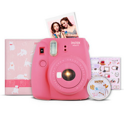 富士INSTAX 立拍立得 一次成像相机MINI9相机(mini8升级款)火烈鸟粉手账本套餐