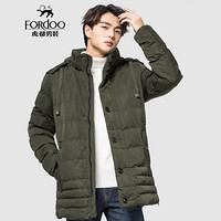 虎都 FORDOO 棉服男2019秋冬新款休闲舒适时尚潮流简约百搭御寒保暖外套 VA2AH19881055  军绿 180/2XL