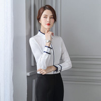 米兰茵（MILANYIN）女装2019新款秋衬衫女工作服正装职业修身衬衣女装OL NYml171 白色衬衫 3XL