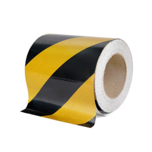 车库用地贴标识带反光贴 消防反光条 车间划线地贴胶带 20cm黑黄双色
