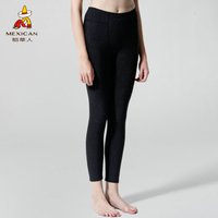 稻草人保暖裤女中厚加绒弹力修身显瘦棉毛裤线裤绒裤女式秋冬打底裤86812 黑色-女 XL