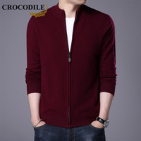 鳄鱼恤（CROCODILE）羊毛衫 男士2019秋冬时尚百搭潮流休闲修身毛衣外套 721-1-X6852 红色 180/120