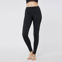 南极人瑜伽服跑步健身瑜伽裤女踩脚弹力紧身高腰运动长裤 黑色 L