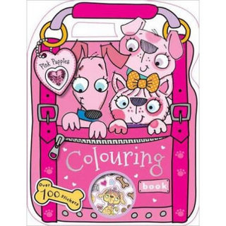 Colouring And Sticker Pink Puppies Colouring Bag*