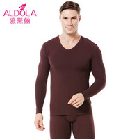 雅黛俪秋衣秋裤男女士棉质V领基础型情侣薄款莱卡棉修身保暖内衣套装DYL41900-2 男款 紫咖 L