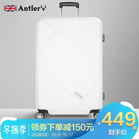 安特丽（antler）万向轮旅行箱包商务行李箱男女拉杆箱24英寸密码箱登机托运箱子PC A854白色