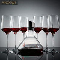 维诺卡夫 无铅水晶玻璃红酒杯瀑布醒酒器酒具套装 450ml杯子