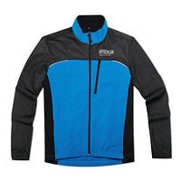 迈森兰 MYSENLAN 男士抓绒长袖骑行服抓绒男秋冬骑行服上衣 贝诺 黑蓝 L