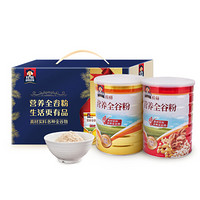 中国台湾进口 桂格(QUAKER) 养生全谷粉礼盒 (银杏+坚果) 燕麦片粉 全谷 五谷粉 早餐 代餐 1200g/盒