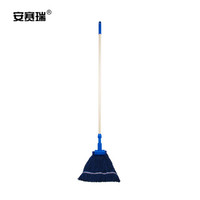 安赛瑞 美式加厚拖把夹式蜡拖 棉线打蜡墩布拖布 酒店餐厅医院用地拖 可拆洗 蓝色 24452