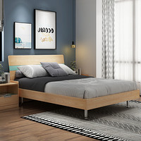 A家家具 床 现代简约卧室双人床架子床 北欧马卡龙套系撞色单人床框架床 1.2米单床 JB1931