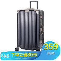 瑞界(SWISSALPS) 铝框拉杆箱加厚登机撞色行李箱男女运动版万向飞机轮旅行箱子20英寸 SA-18201黑配金