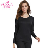 雅黛俪保暖内衣男女士薄款亲肤舒适秋衣秋裤情侣款性感保暖套装DYL81610 女款 黑色 XL