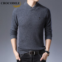 鳄鱼恤（CROCODILE）羊毛衫 男士2019秋冬时尚休闲百搭毛衣 2013-Z970 灰色 L