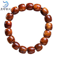 月印百川 黄花梨木桶珠手串 单圈情侣款男款黄花梨木佛珠手链