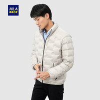 HLA海澜之家羽绒服男2019秋季新品舒适立领轻薄鹅绒服HWRAJ3R058A米白(B3)170/88A(48)