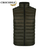 鳄鱼恤（CROCODILE）马甲 男士2019秋冬时尚潮流修身百搭无袖马甲 A037-YR8080 墨绿色 XL