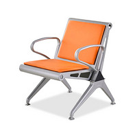 欧宝美机场椅候车椅连排坐椅医院候诊椅输液椅单人位橙色皮座椅