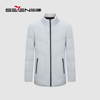 柒牌 SEVEN 羽绒服男2019冬季新品男士休闲保暖上衣白鸭绒外套 117E70020 浅灰200