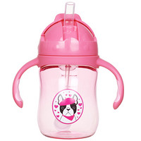布朗博士(DrBrown's)学饮杯 婴幼儿重力球吸管杯 防漏防呛水tritan宝宝水杯(6个月宝宝以上适用)粉色