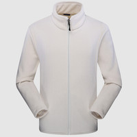 富铤(FORTEI)棉衣男棉服2019秋冬新款抓绒衣男情侣款摇粒绒开衫保暖外套 8099 米白(男款) 2XL