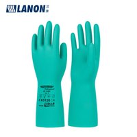 LANON兰浪SR100植绒丁腈防化手套 M码 进口防静电耐磨耐酸碱耐油工业化工劳保防护