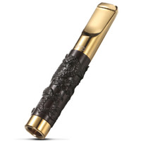 正牌zobo循环型烟嘴微孔过滤黑檀木粗细双用可清洗香烟过滤器金属咬嘴男女适用烟具 ZB-357龙纹