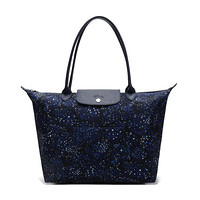 LONGCHAMP 珑骧 2019新品 女士蓝色印花图案织物手提单肩包 1899 415 127