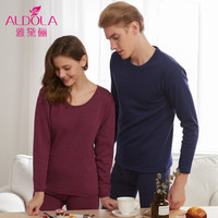 雅黛俪保暖内衣男女士加绒加厚秋衣秋裤德绒情侣保暖套装冬季内衣DYB81601 女款 深紫 XXL
