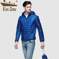 金盾（KIN DON）羽绒服 男2019冬季新款休闲百搭轻薄加厚保暖连帽短款羽绒服 QT815-F02 蓝色 4XL