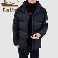 金盾（KIN DON）棉服 男2019冬季新款休闲百搭韩版潮流立领加厚帅气工装棉衣 305B-M005 黑色 M