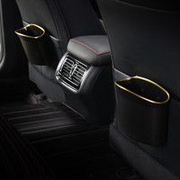 九百 汽车收纳盒车载垃圾桶车用杂物储物盒后排椅背门边挂式大容量置物桶WY-940金色