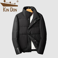 金盾（KIN DON）羽绒服 男2019冬季新款休闲百搭韩版潮流立领加厚保暖外套 D220-B888 黑色 3XL
