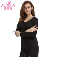 雅黛俪保暖内衣男女士加绒加厚秋衣秋裤德绒情侣保暖套装冬季内衣DYB81601 女款 黑色 XL