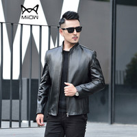 猫人(MiiOW)绵羊皮衣 男士时尚潮流绵羊皮夹克外套5017-1523黑色3XL