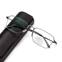 夕阳红智能老花镜男远近两用高档品牌智能高清眼镜AX5328 黑间银 100D