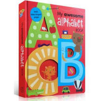 低幼启蒙26个字母纸板书 My Awesome Alphabet Book 儿童字母启蒙绘本 3D立体 认知识字教材工具书 翻翻书 全彩版