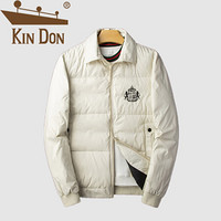 金盾（KIN DON）羽绒服 男2019冬季新款休闲百搭韩版潮流立领加厚保暖外套 D220-B555 杏色 4XL