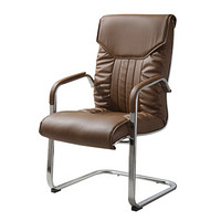 奈高会议椅电脑椅弓形脚钢架皮质老板椅人体工学办公椅DY-01棕色款