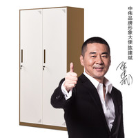 中伟更衣柜铁皮柜健身房浴室员工职员柜薄边二门更衣柜咖啡色