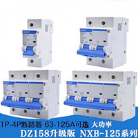 正泰（DZ158）NXB-125空气开关1P2P3P4P大功率大电流断路器电压63A 80A 100A 125A （量多定制）