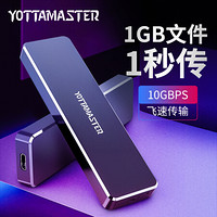 Yottamaster 尤达大师 M.2 NVMe移动硬盘盒USB3.1固态硬盘盒SSD外置盒全铝外壳 10Gbps NVMe雷速硬盘盒 商务黑PCM2