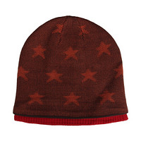 优唯美毛线帽男士双层加厚保暖护耳帽冬季纯棉针织男潮帽子 橙红色