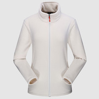 富铤(FORTEI)棉衣男棉服2019秋冬新款抓绒衣男情侣款摇粒绒开衫保暖外套 8099 米白(女款) 2XL